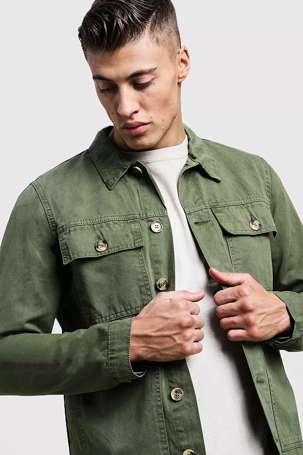 Cotton Twill 4 Pocket Utility Shirt Jacket