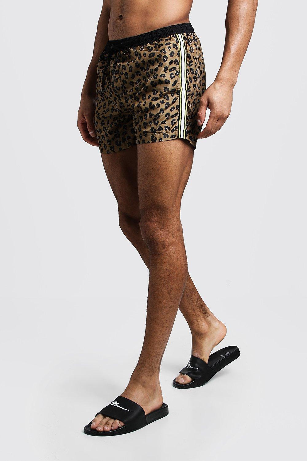 animal print swim shorts