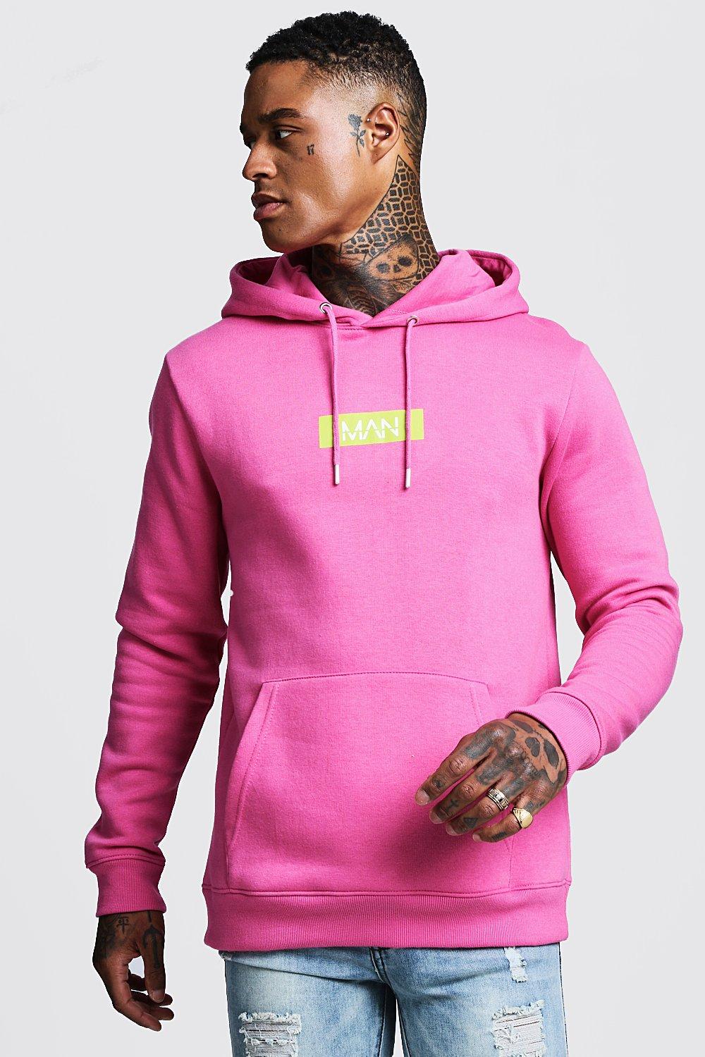 bright pink hoodie mens