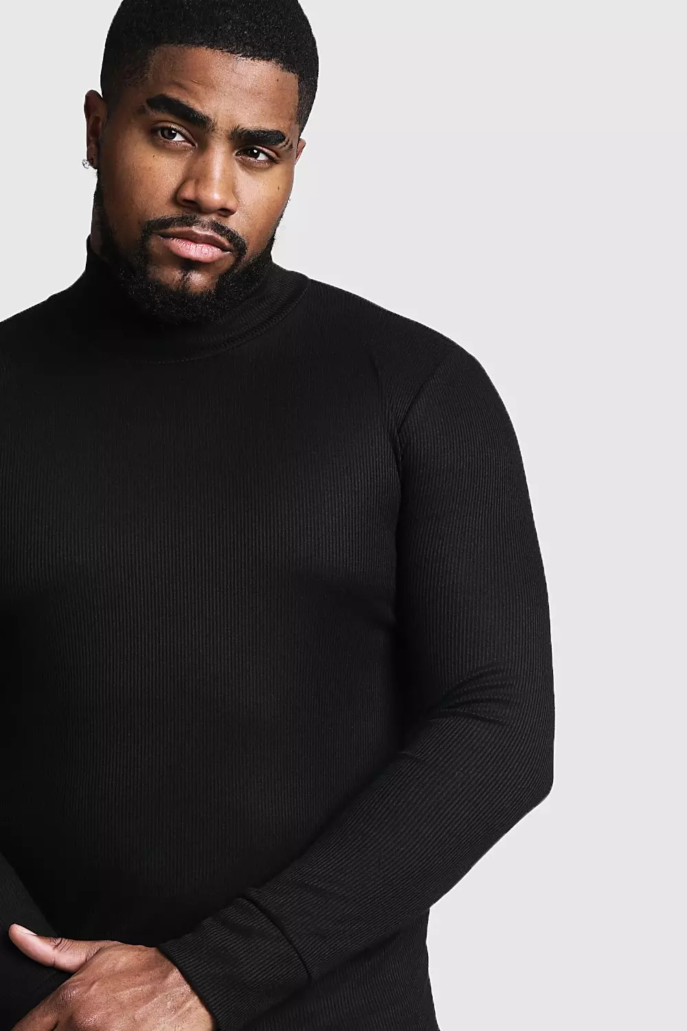 Big & Tall Ribbed Turtle Neck Sweater