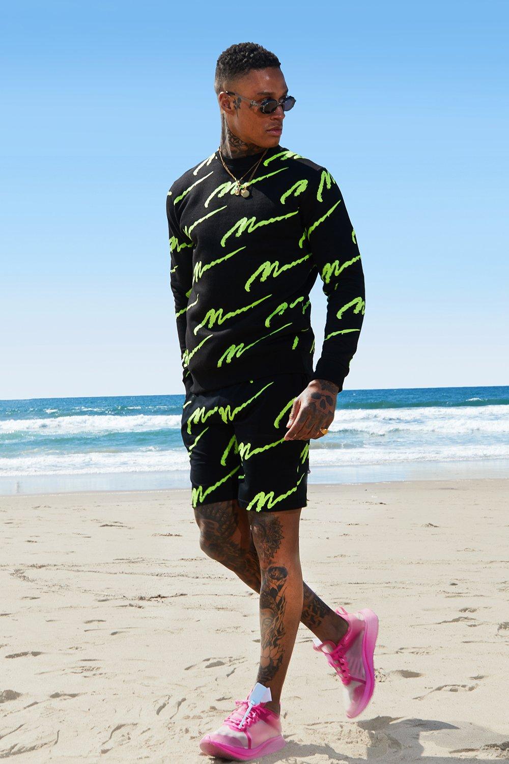 boohooman all over print tracksuit