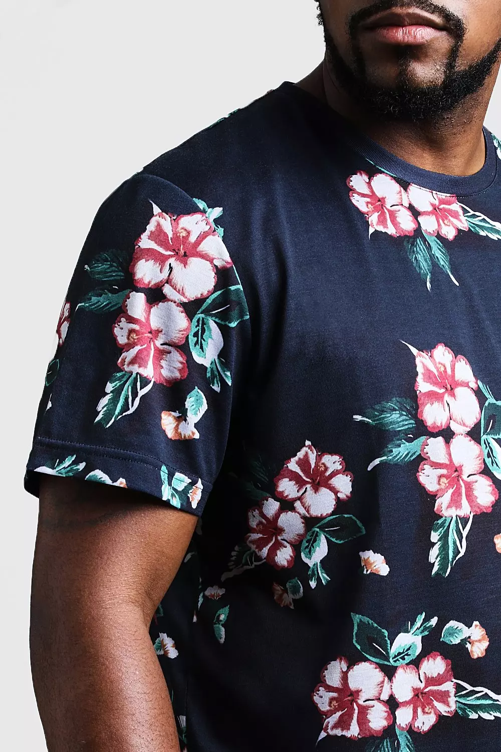 Big & Tall Floral Print T-Shirt | boohooMAN USA