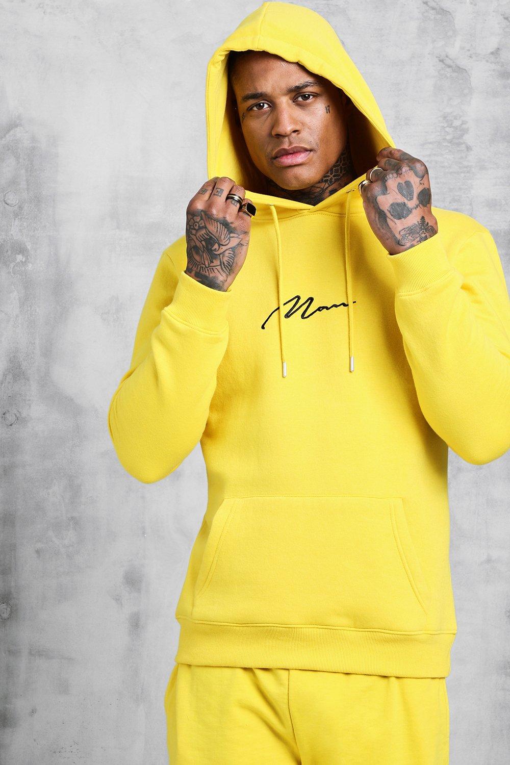 bright yellow hoodie