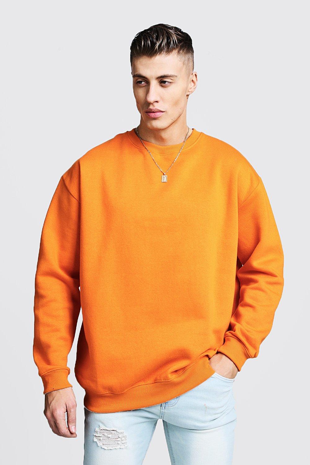 oversized orange sweatshirt