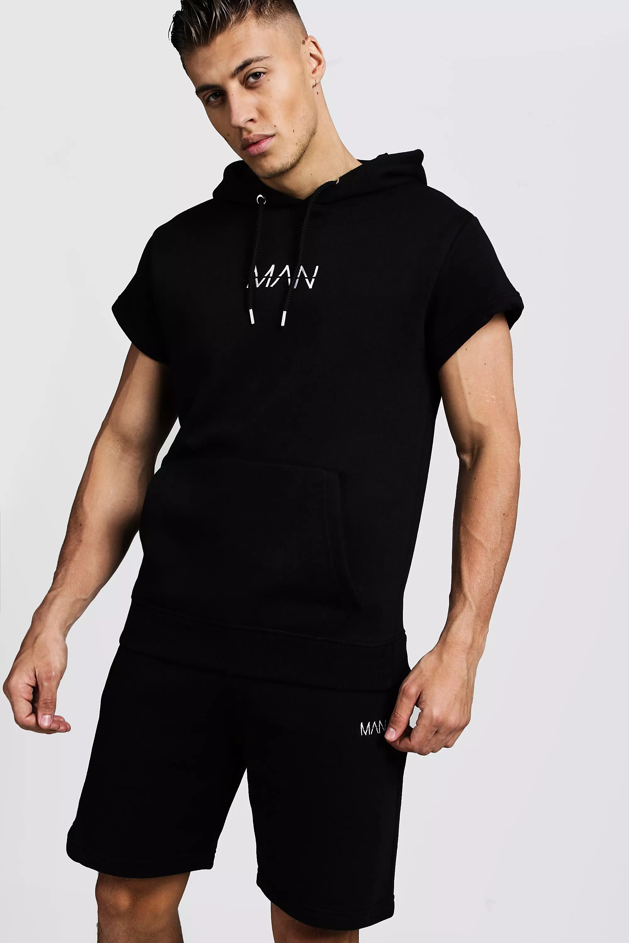 Original MAN Short Sleeve Hoodie Short Set