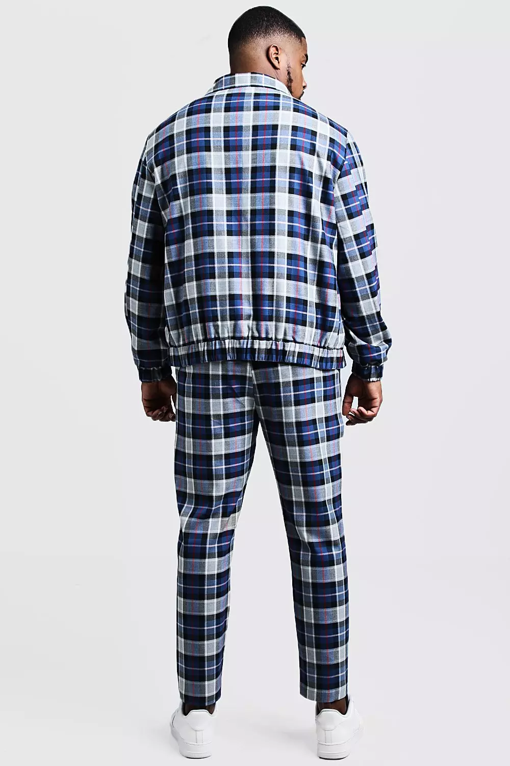 Big Tall Plaid Check Smart Coach Jacket boohooMAN USA