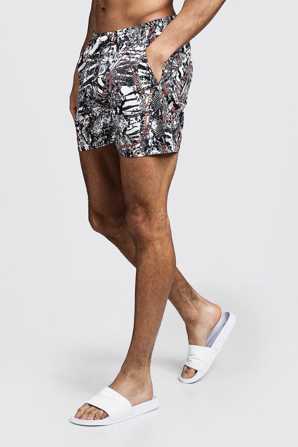 snake print swim trunks