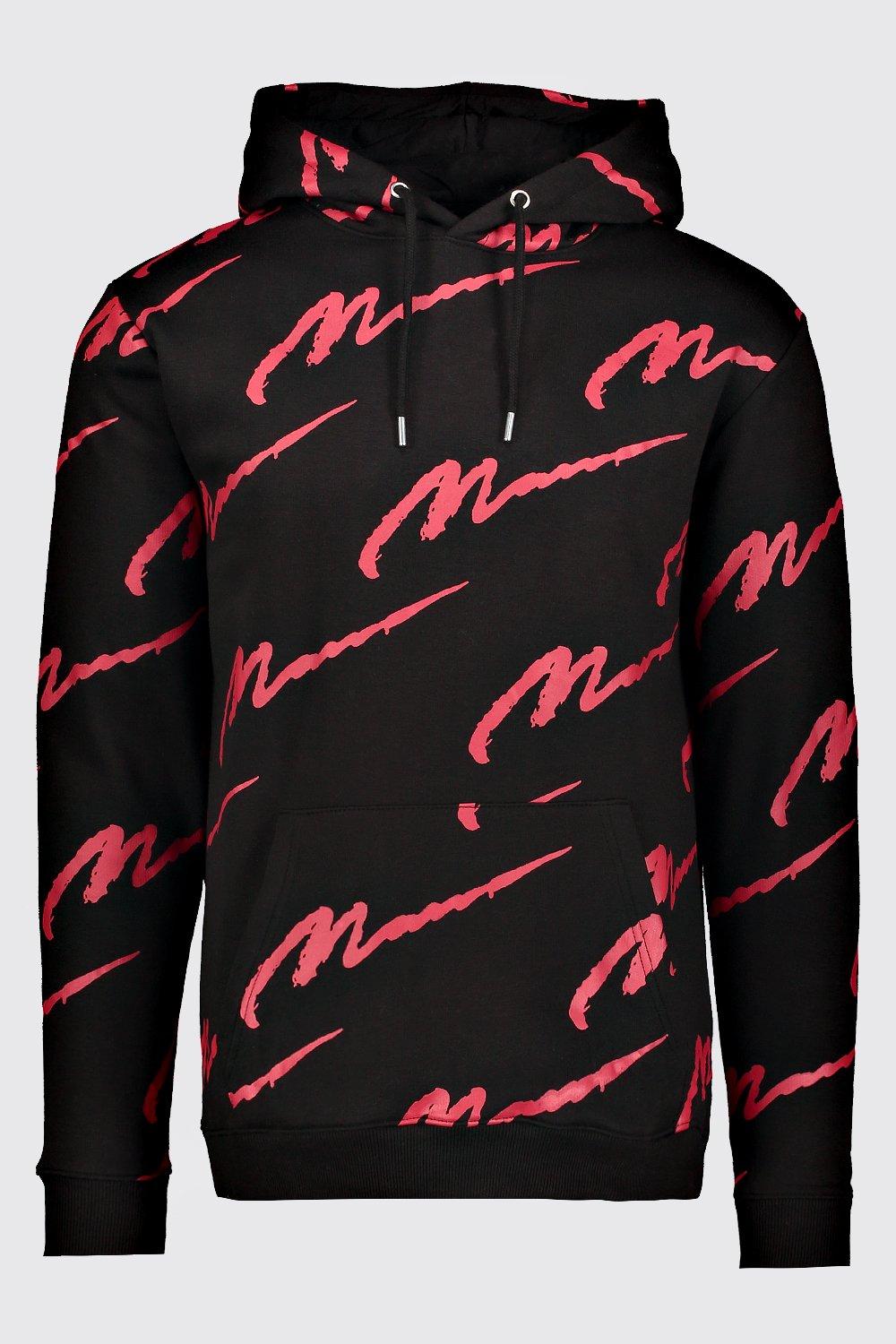 all over man printed hoodie