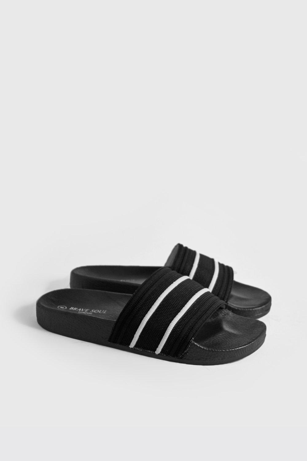 black and white striped sliders