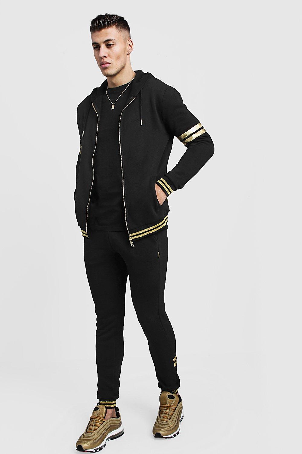 gold tracksuit mens