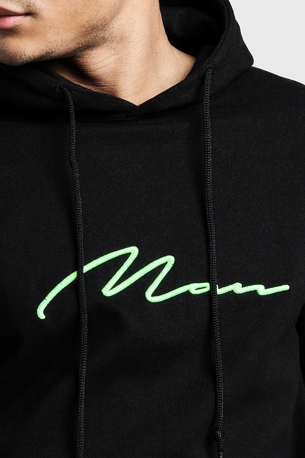 neon green and black hoodie