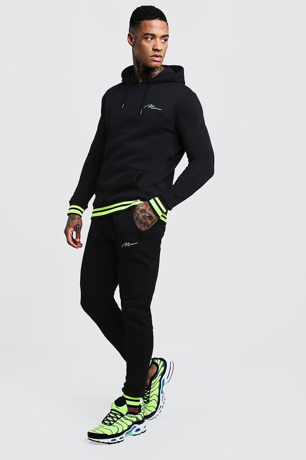 black and neon tracksuit