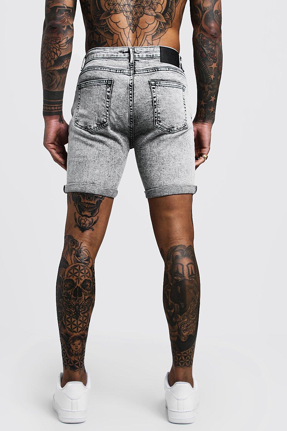 acid wash denim shorts mens