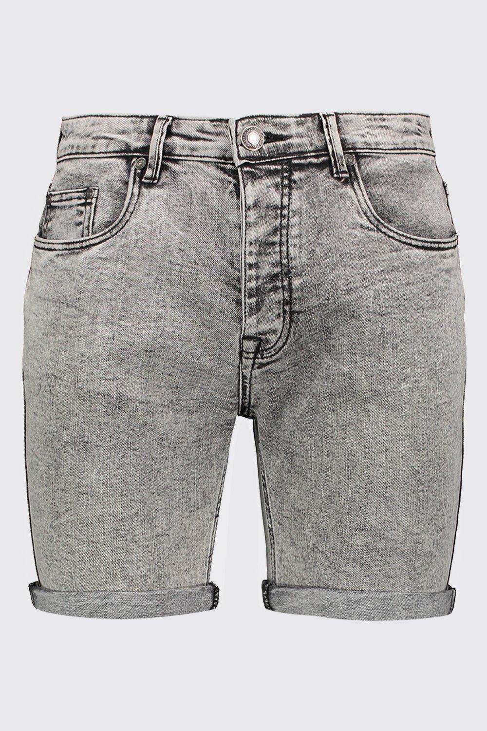 grey jeans shorts