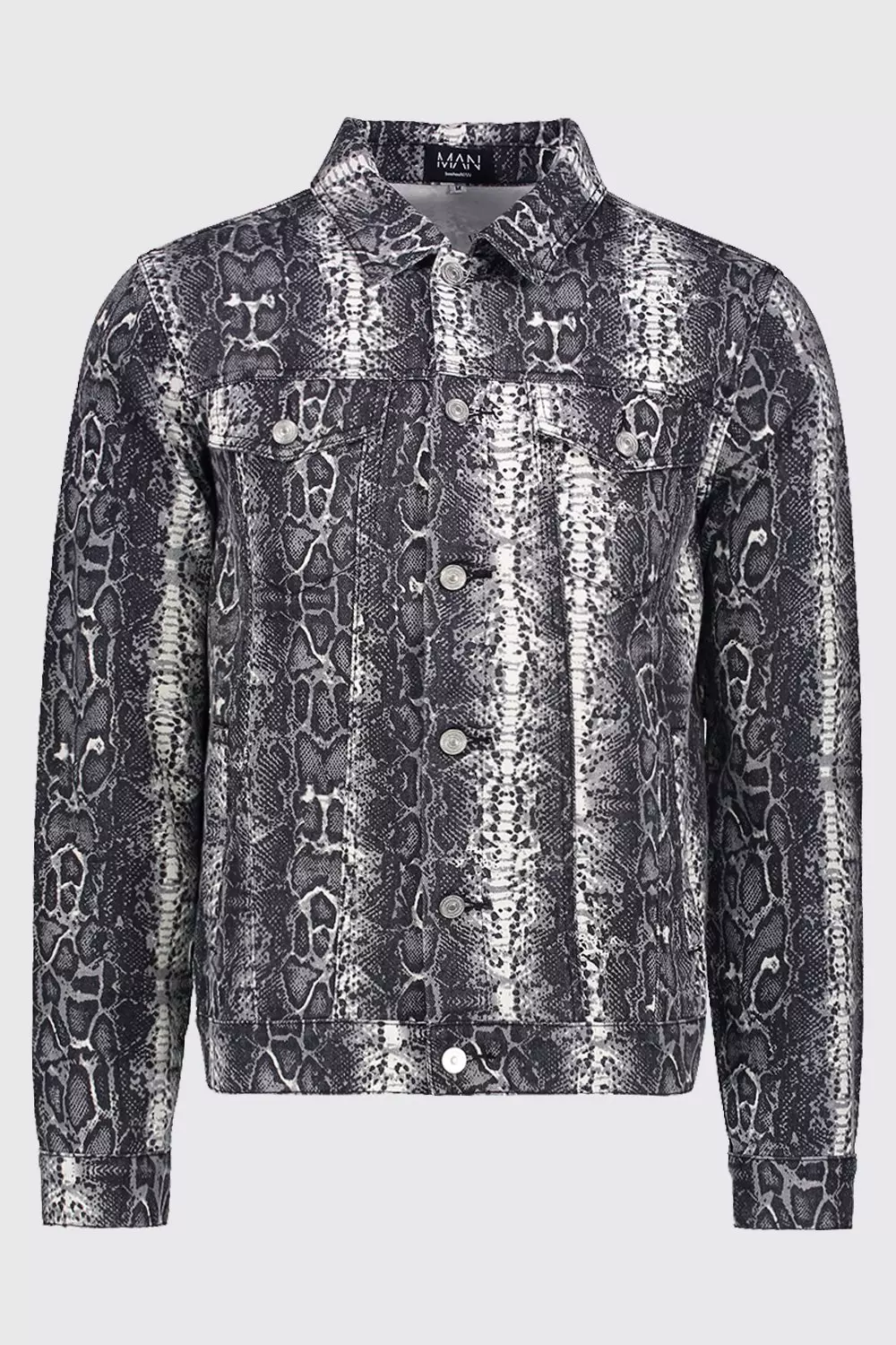 Snake print denim on sale jacket