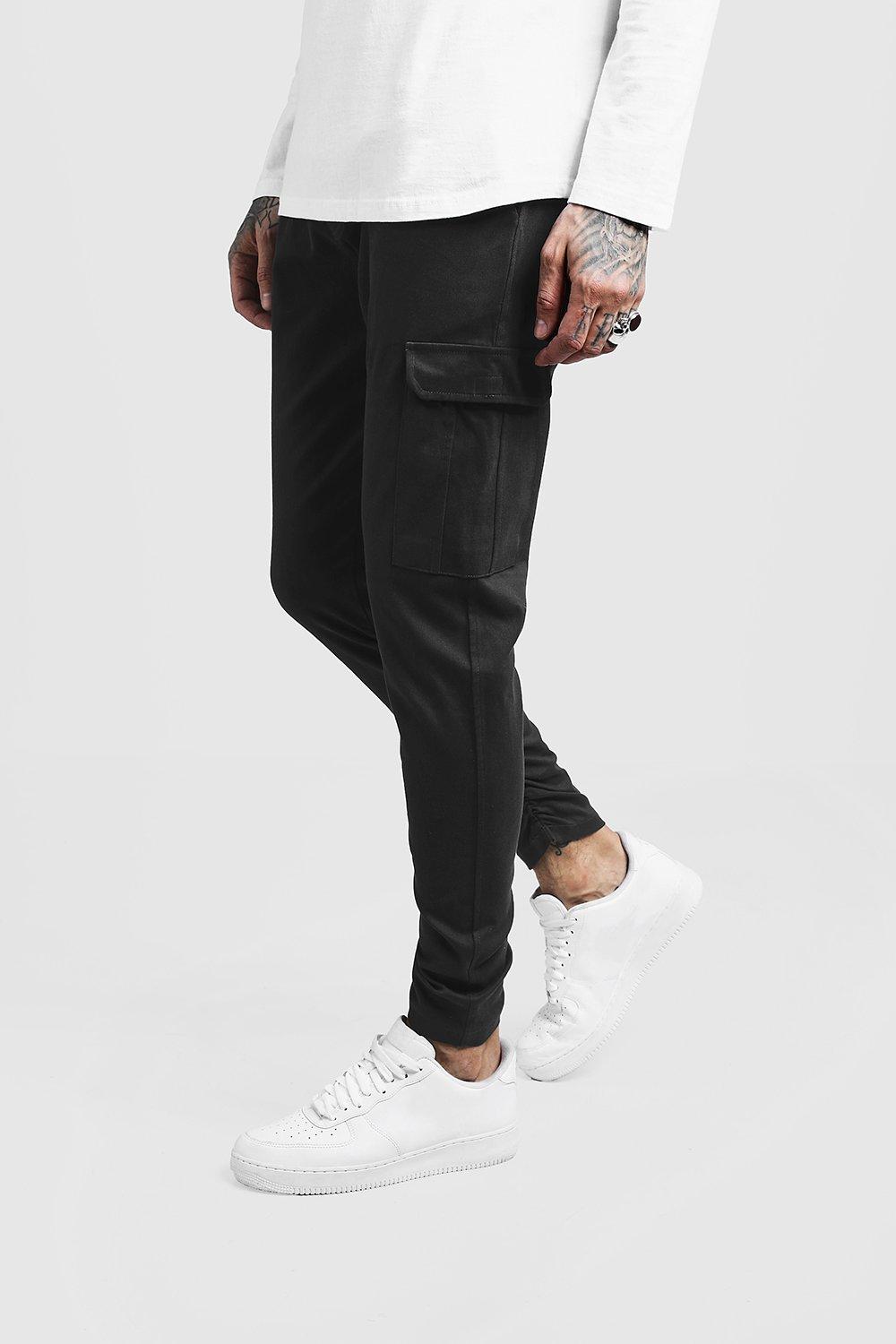 skinny fit twill pants