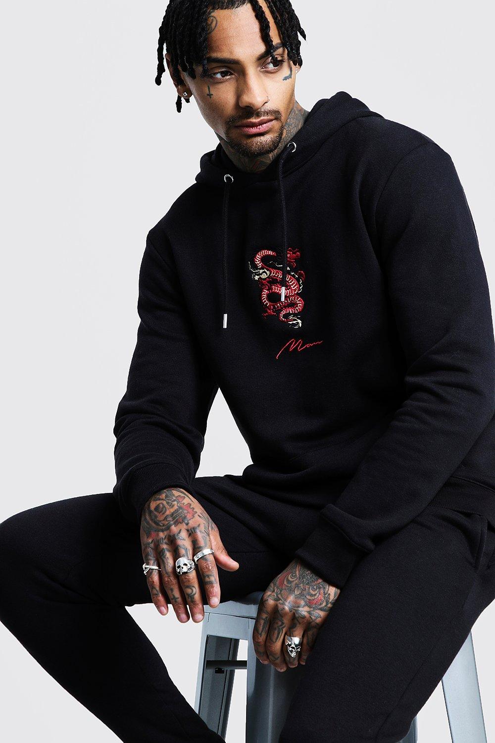 dragon embroidered hoodie