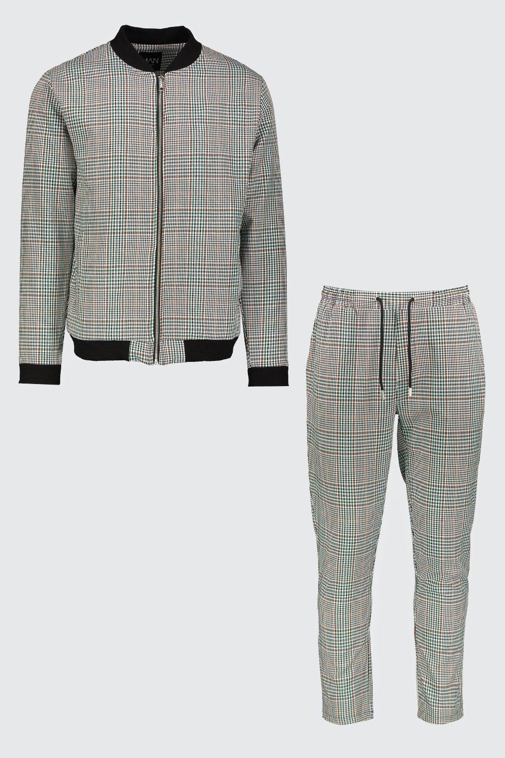 mens checkered tracksuit