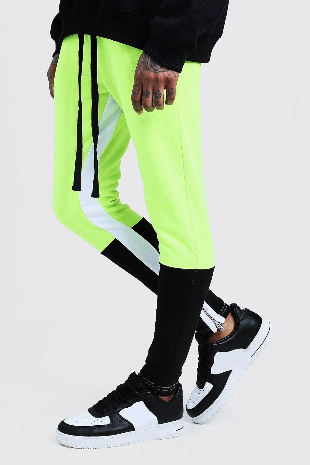 neon green joggers mens