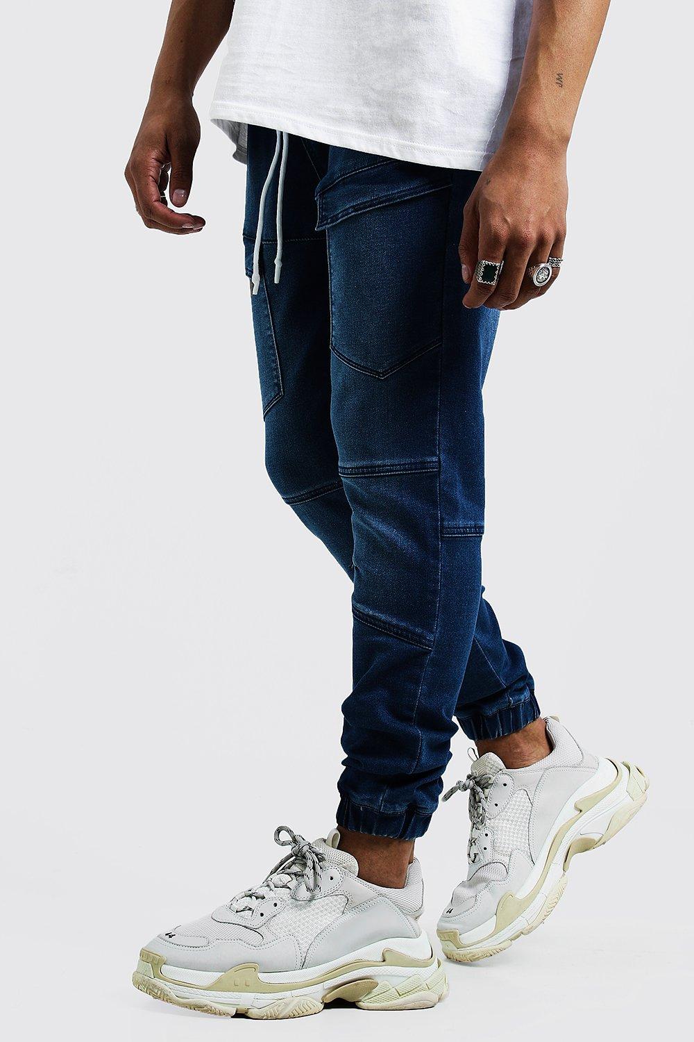 cargo denim joggers