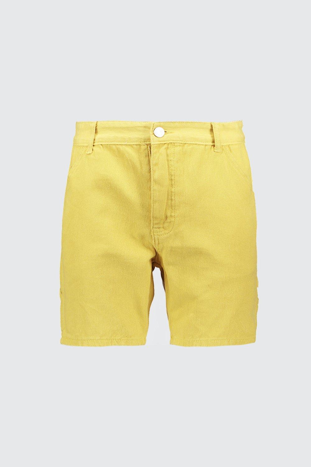 yellow jeans shorts