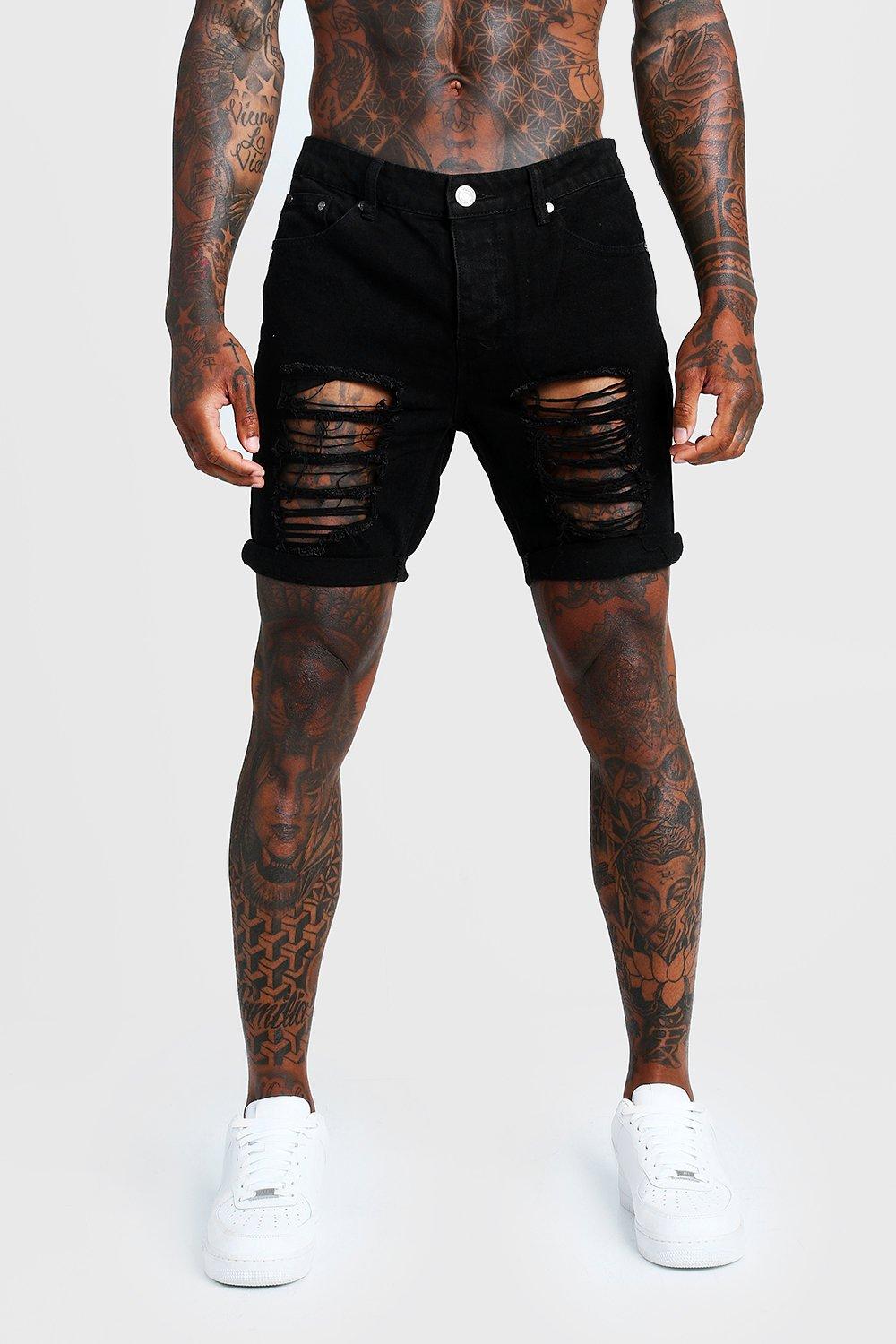 slim fit jean shorts mens