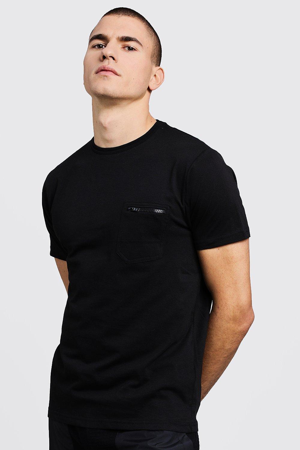 mens crew neck t shirt with pocket