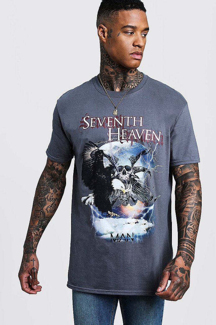 Loose Fit Seventh Heaven Design T Shirt Boohooman