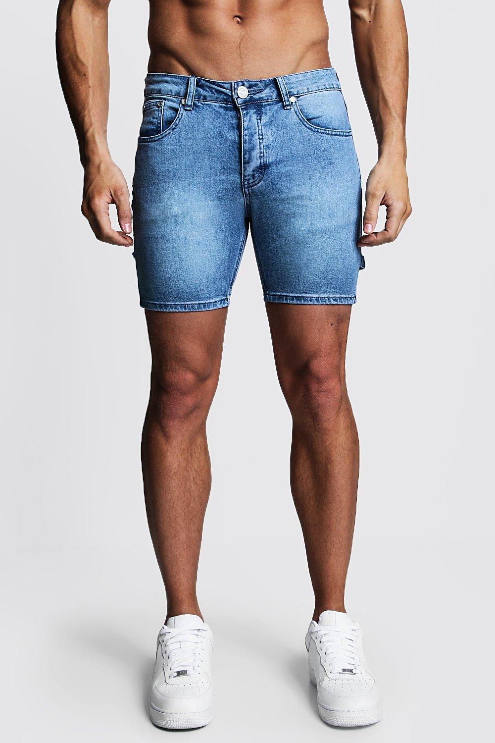 slim fit jean shorts