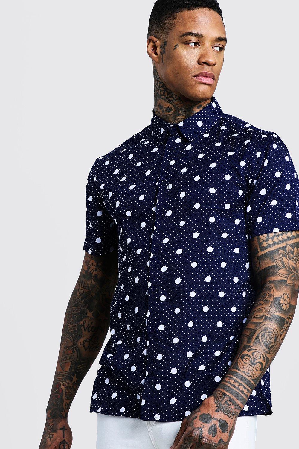 mens polka dot shirt outfit