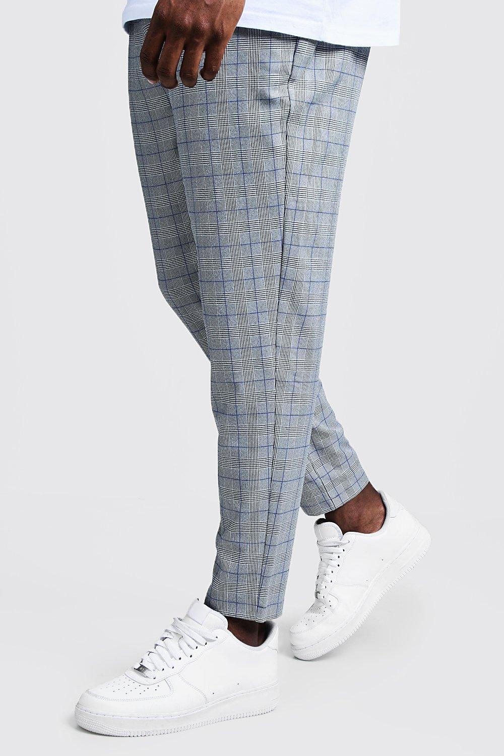 checked jogger trousers