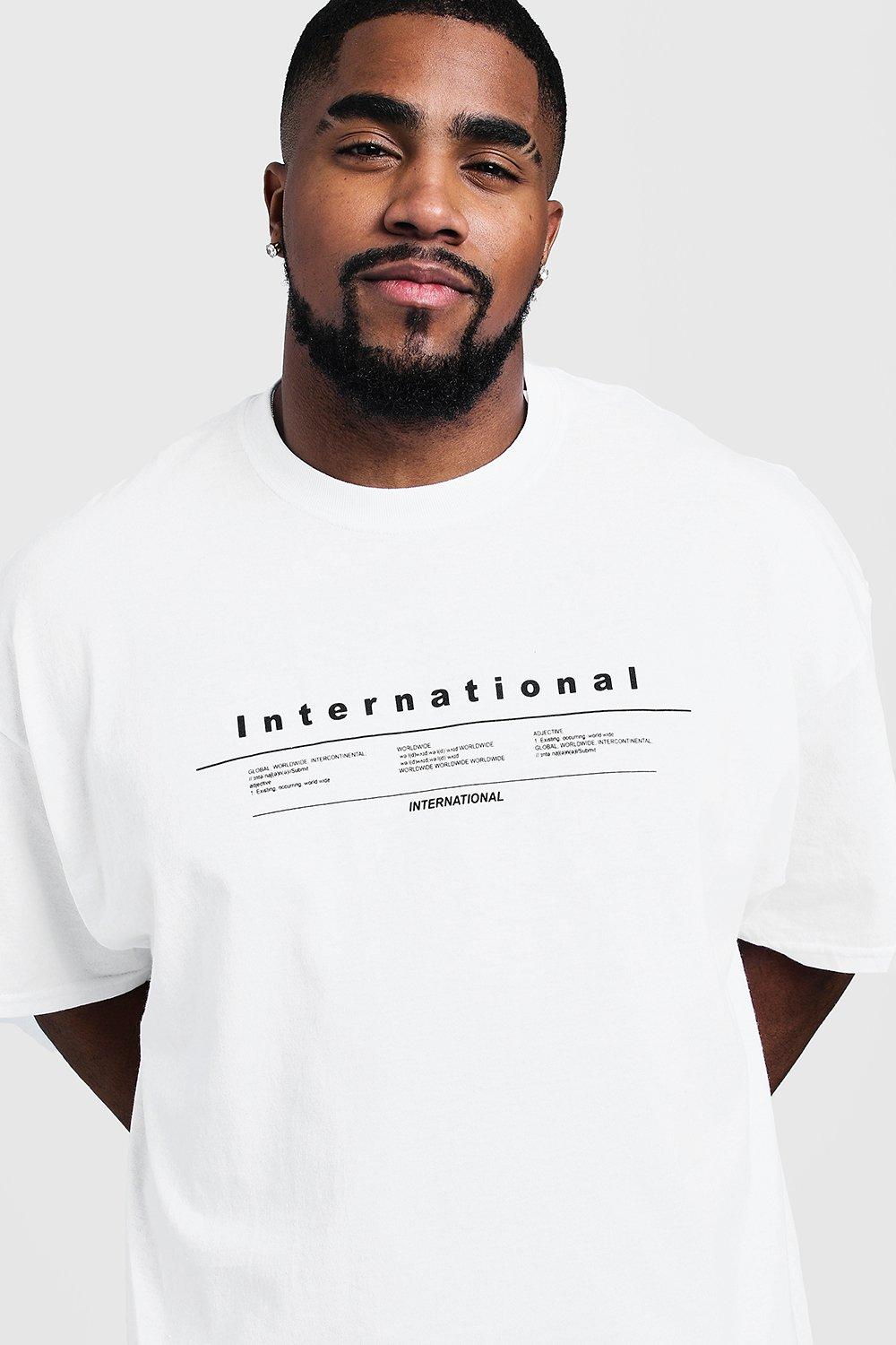 

Для крупных и высоких Футболка с принтом International, White