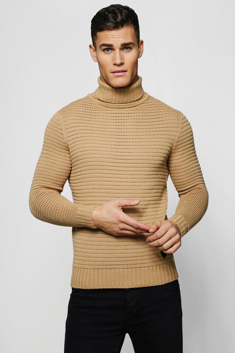 beige roll neck jumper