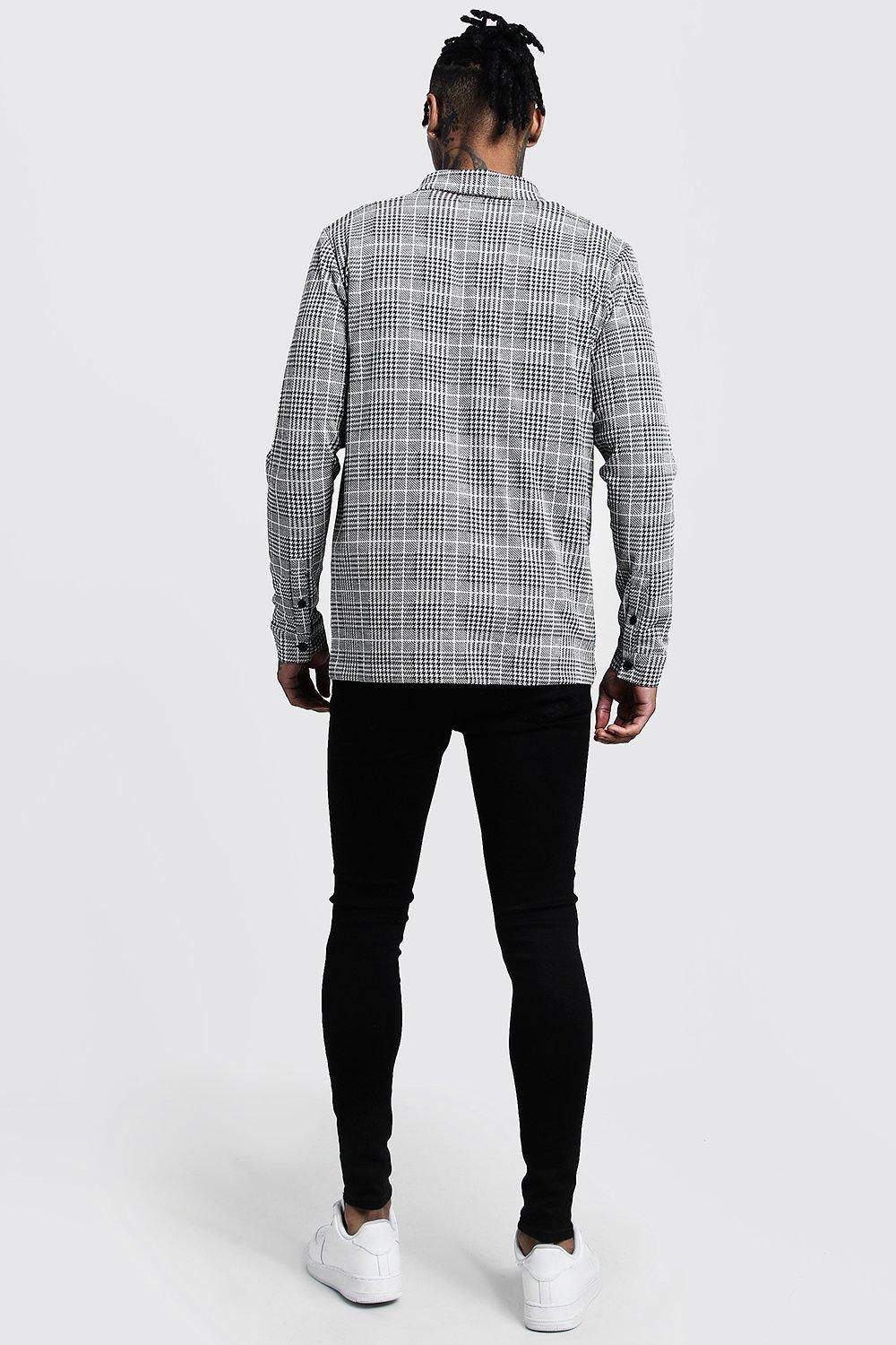

Куртка-рубашка Utility из жаккарда в клетку, Black