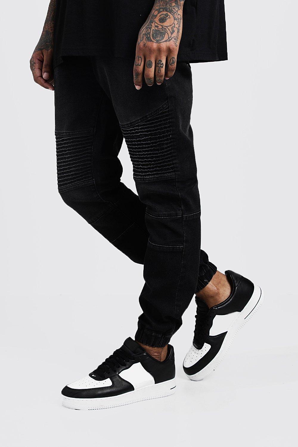 black biker joggers