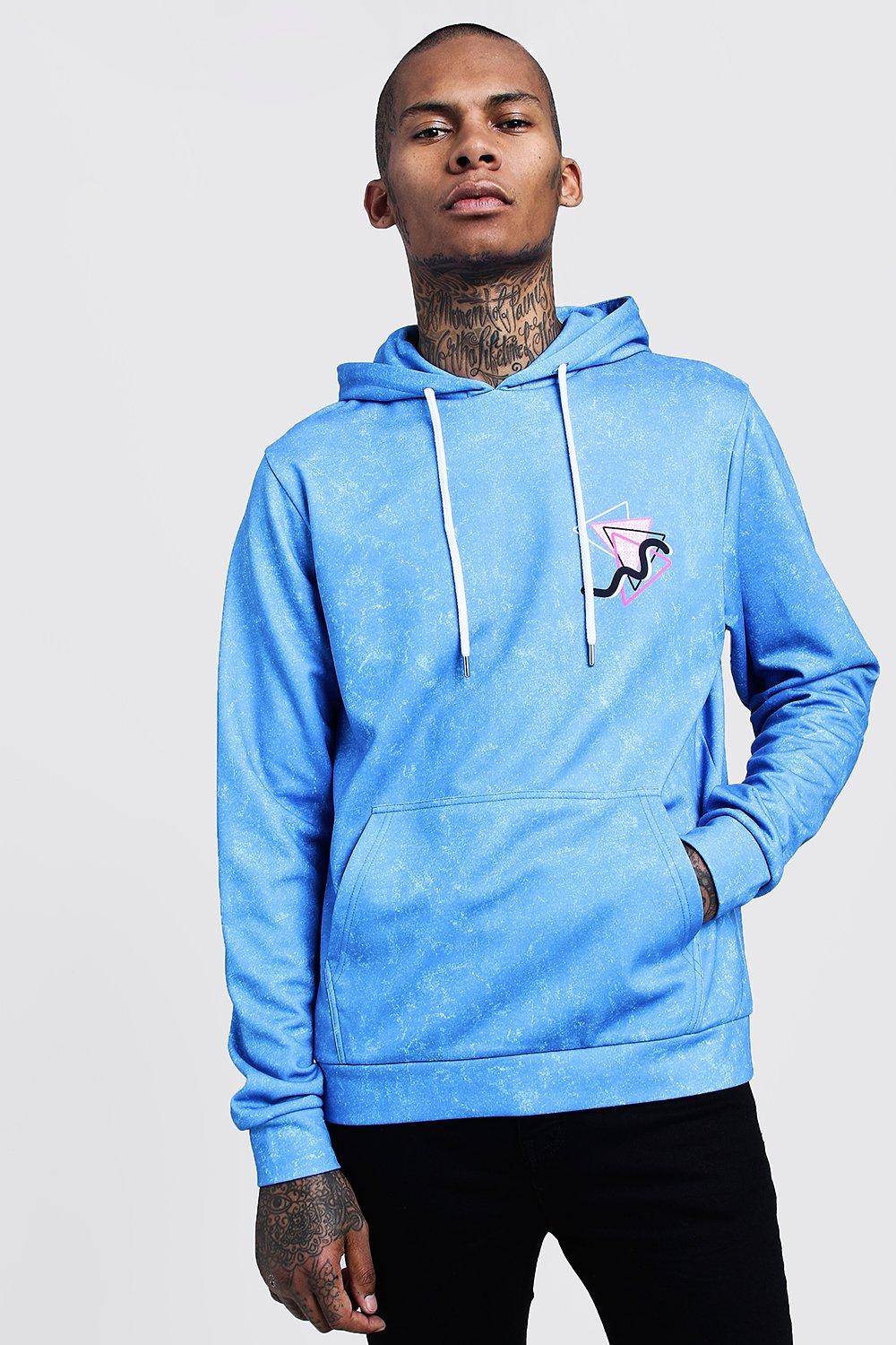 washed blue hoodie