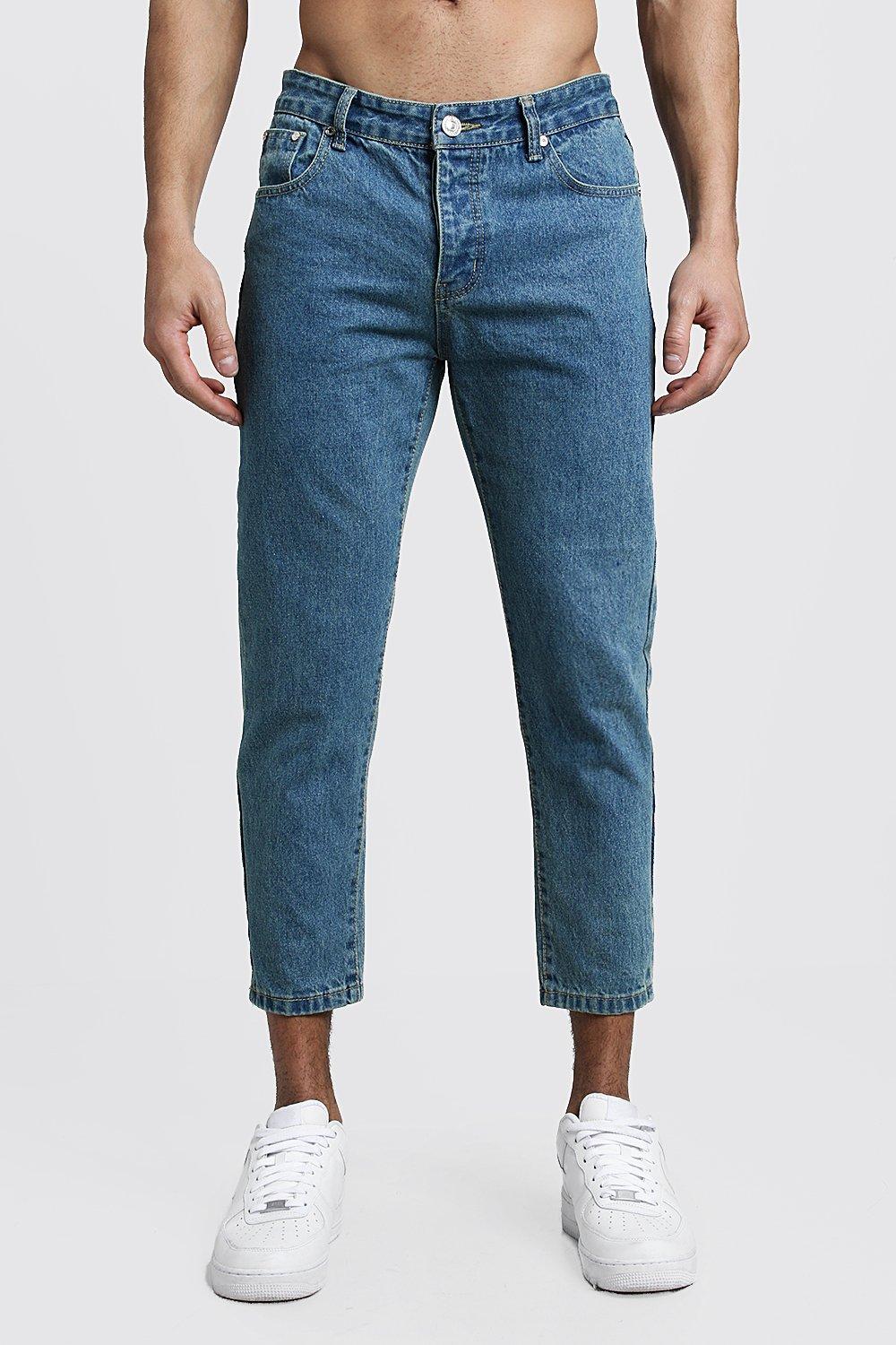 Skinny Fit Cropped Rigid Denim Jeans 
