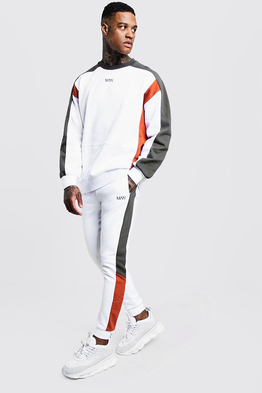 boohooman white tracksuit