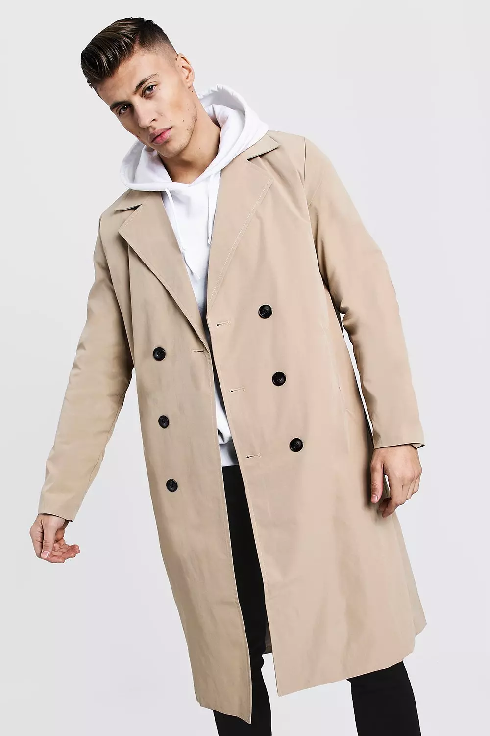 Boohooman cheap longline coat