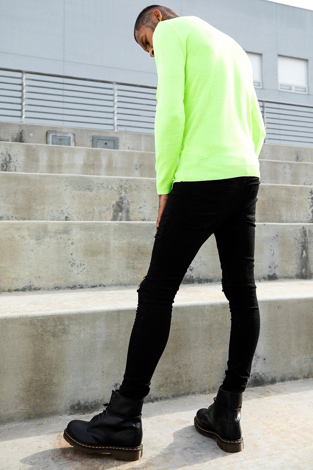 Pull En Maille Fluo à Col Roulé Boohoo