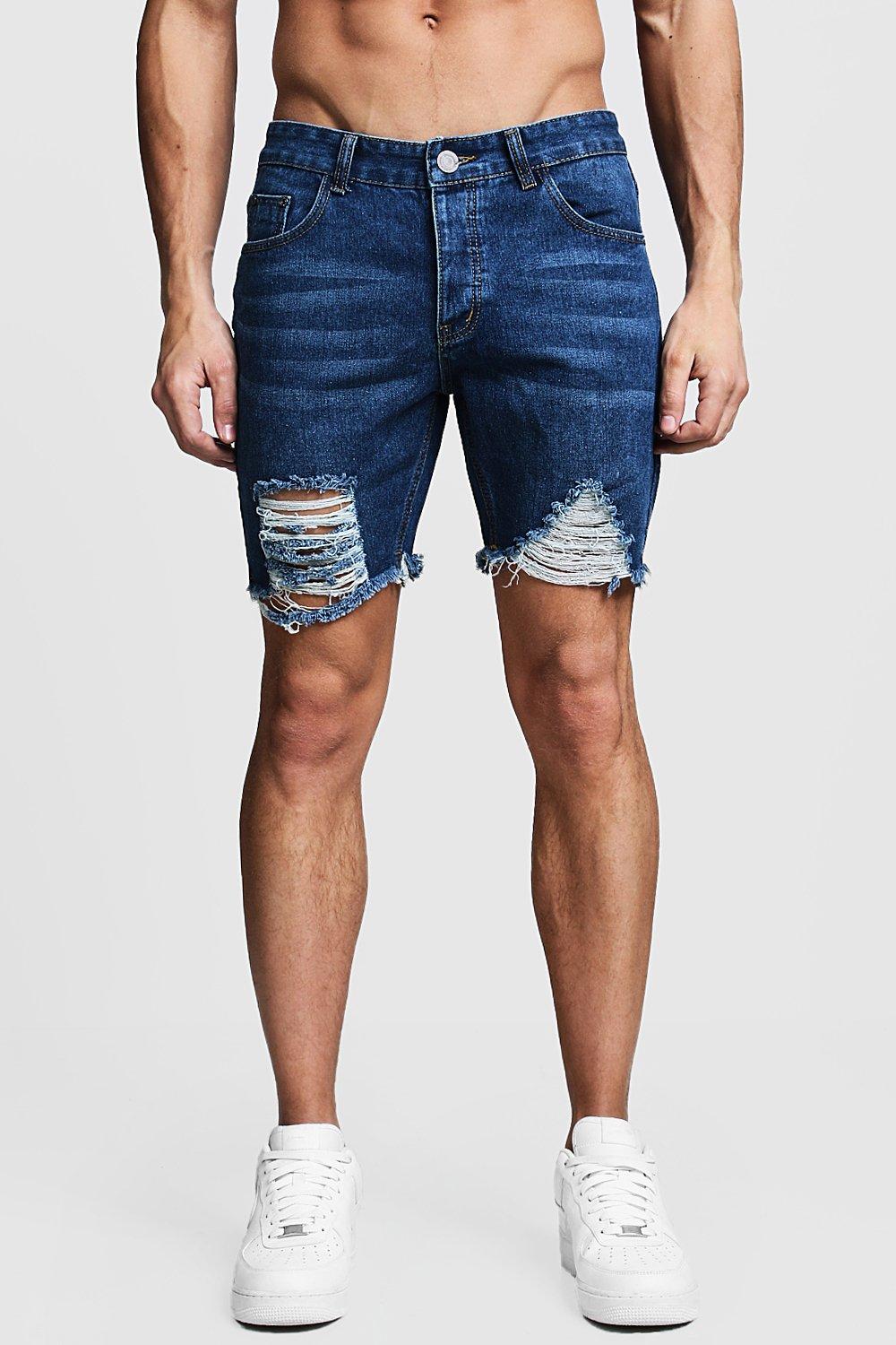 raw denim shorts