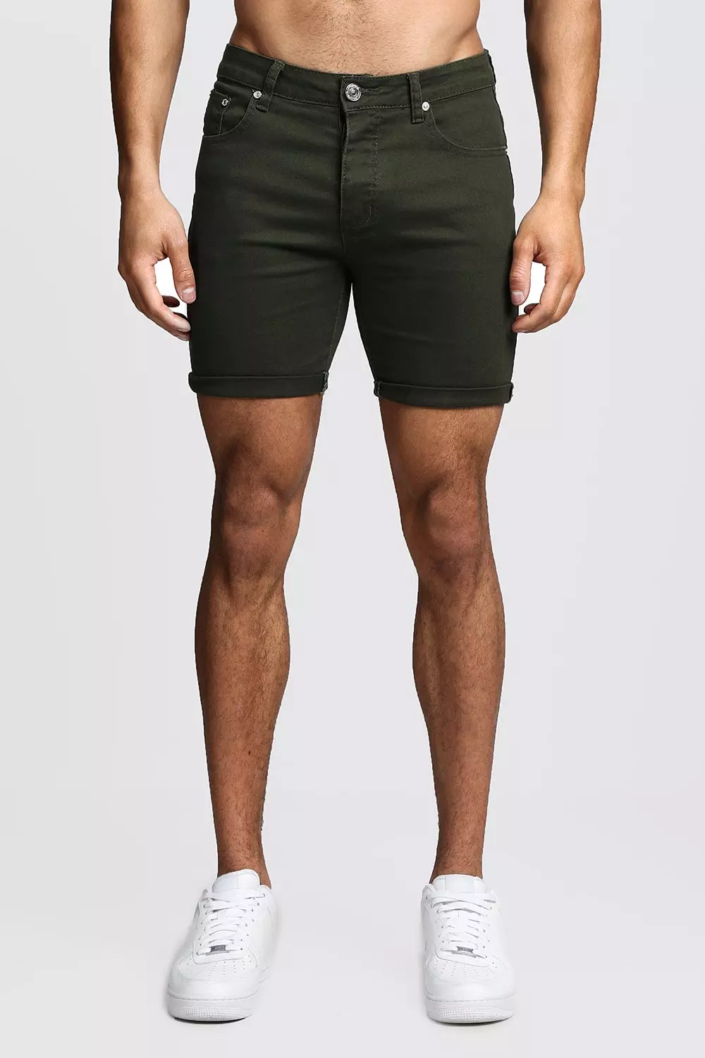 Skinny cheap khaki shorts