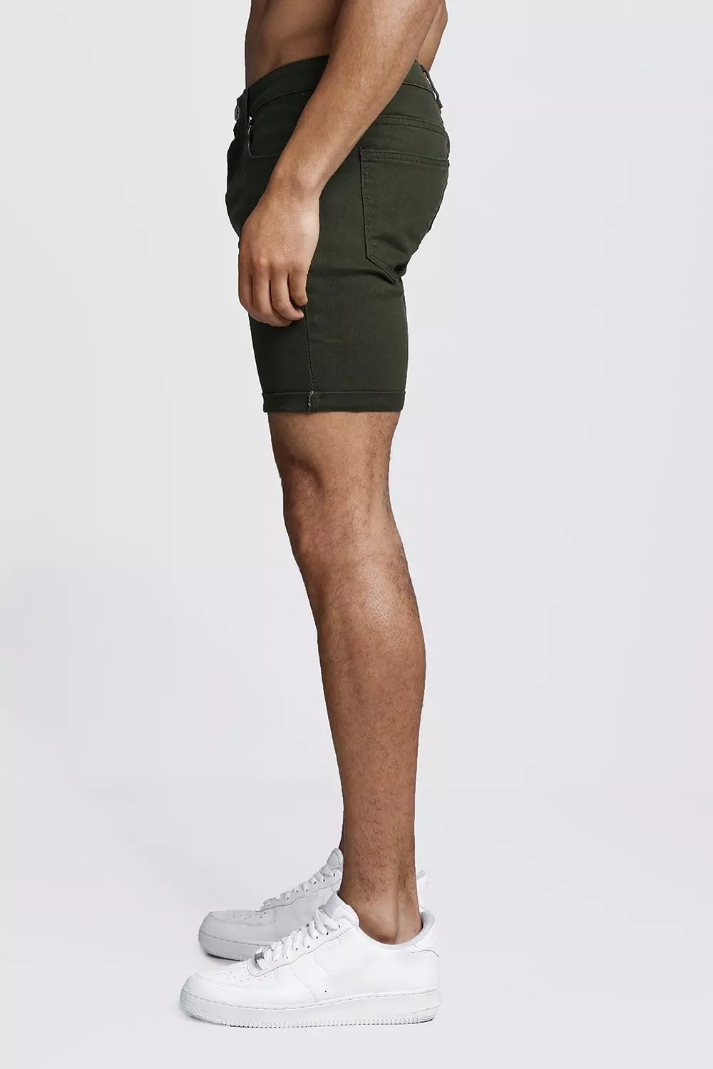 Khaki Denim Shorts