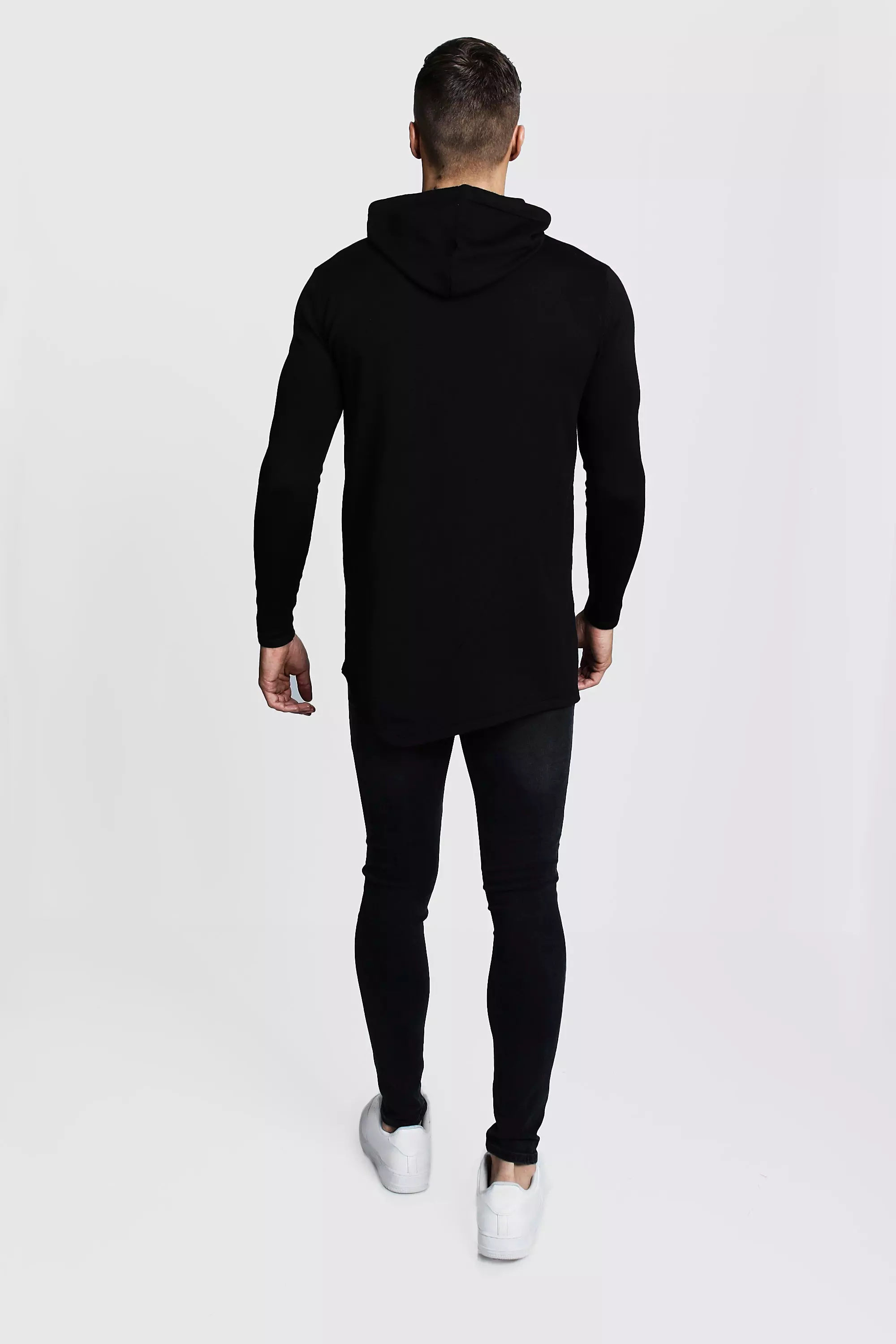 Longline knitted 2024 hoodie