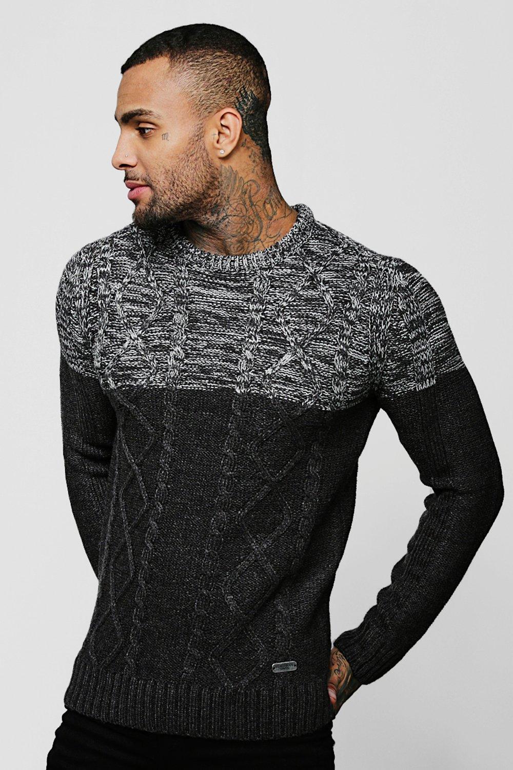 men's charcoal crew neck jumper