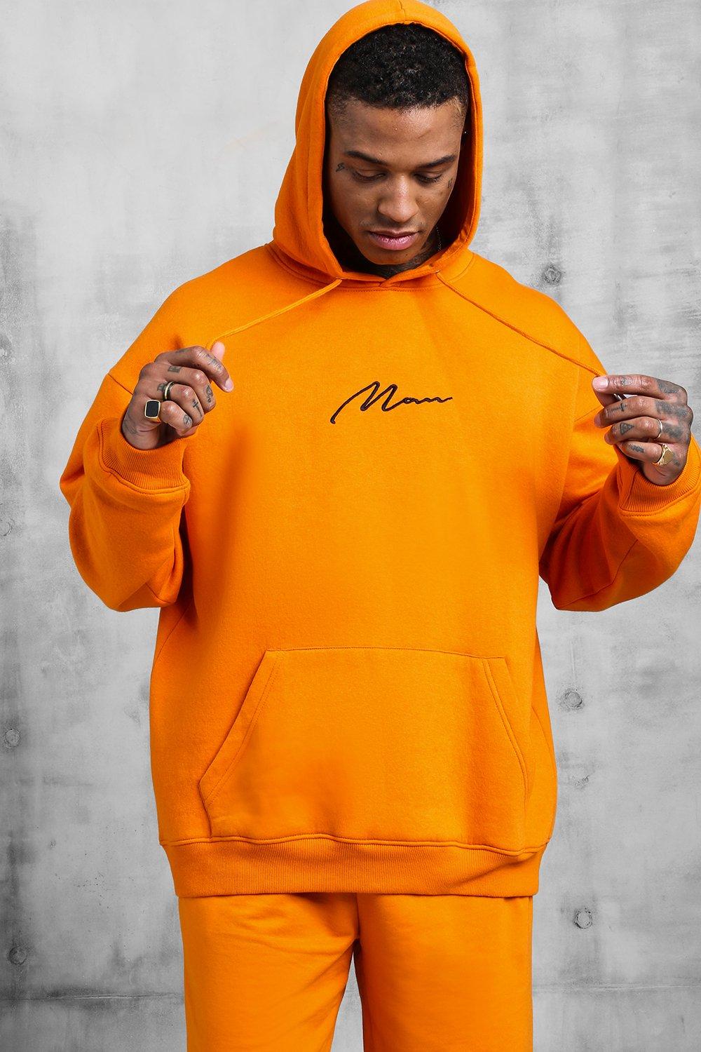 orange sweatshirt