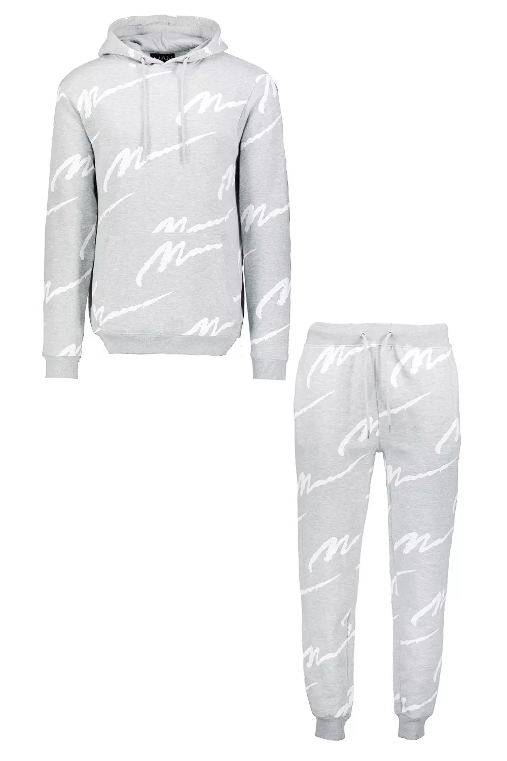 All Over MAN Printed Hooded Tracksuit BoohooMAN