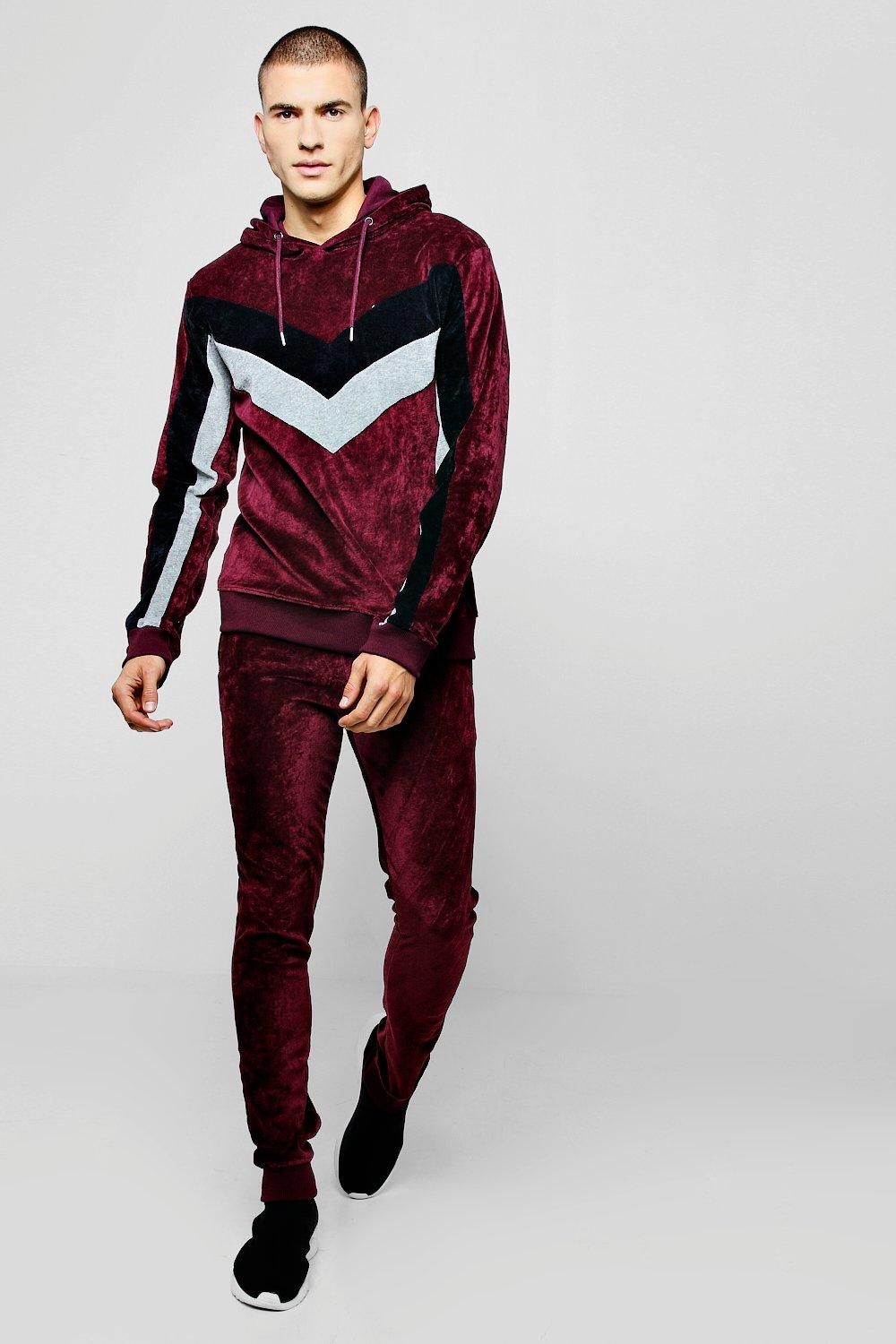 velvet tracksuit boohoo