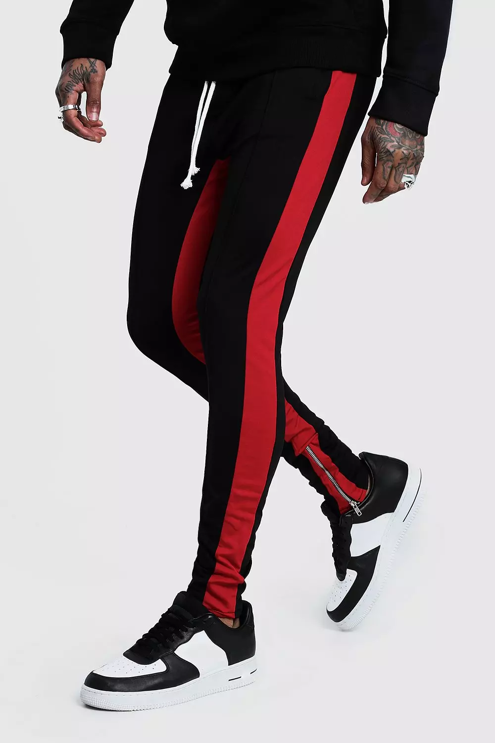 Boohooman outlet red joggers