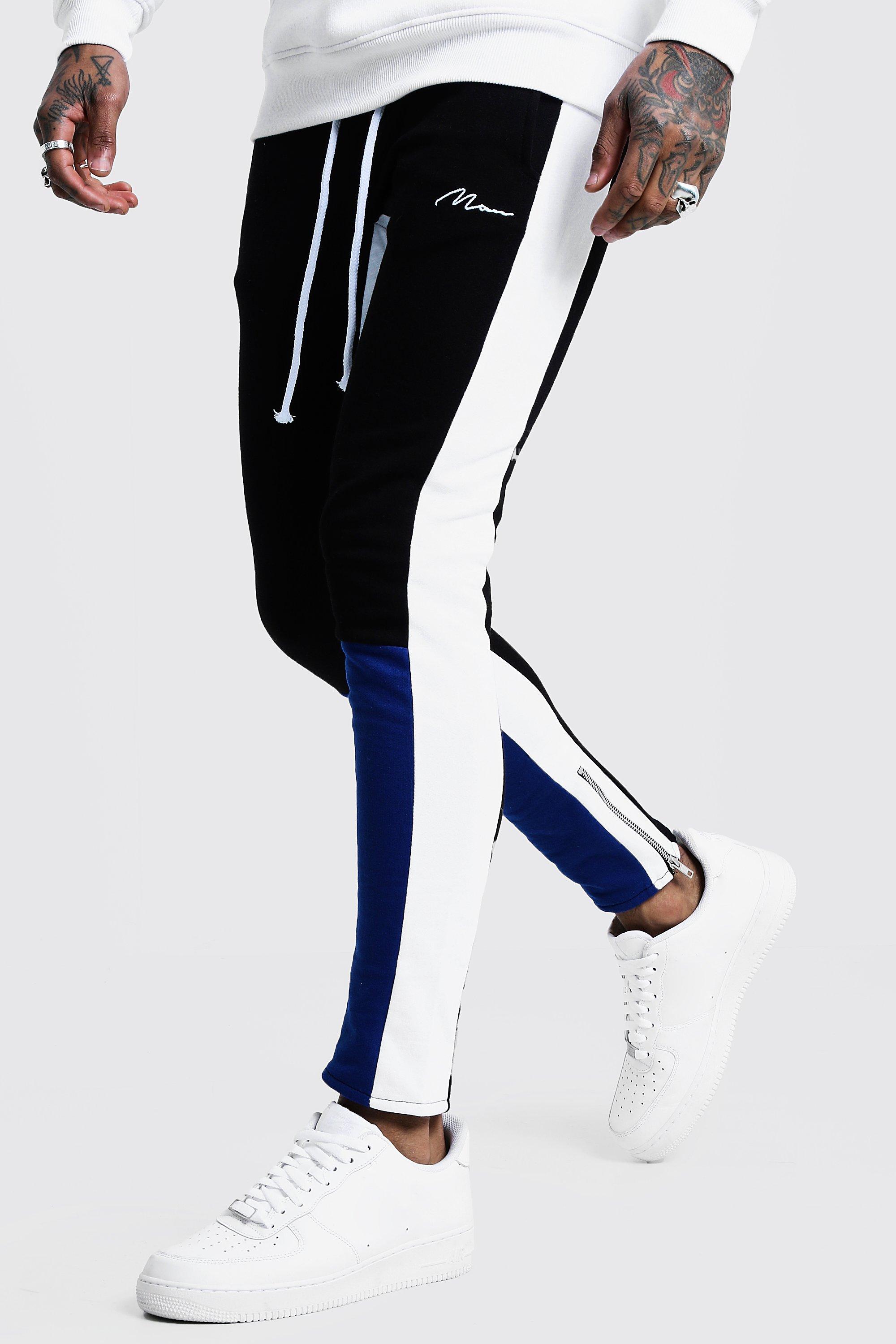 

Skinny Fit Colour Брюки для бега с цветными блоками MAN, Blue